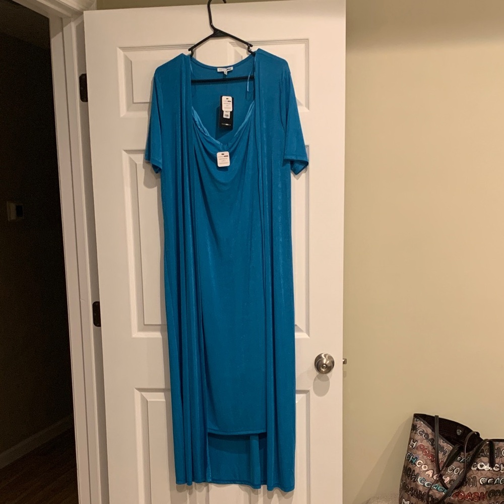 Fashion Nova Turquoise Midi Dress Set